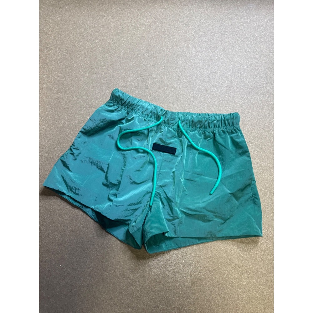 Fear of God Essentials Nylon Volley Shorts Teal Green Women Small Streetwear